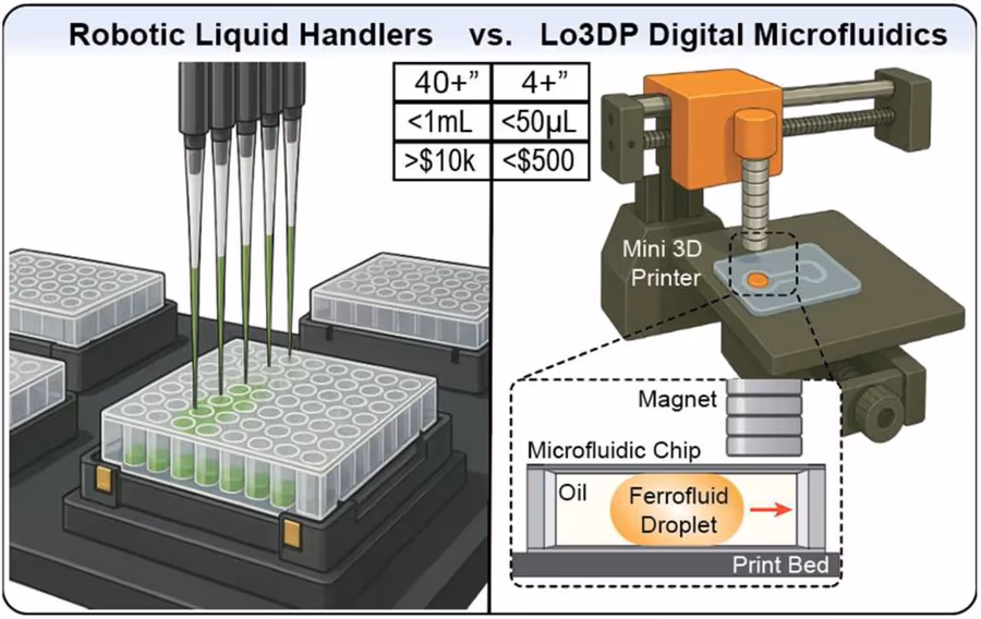 Lab-on-a-3D-Printer for Democratized Reconfigurable Digital Microfluidics